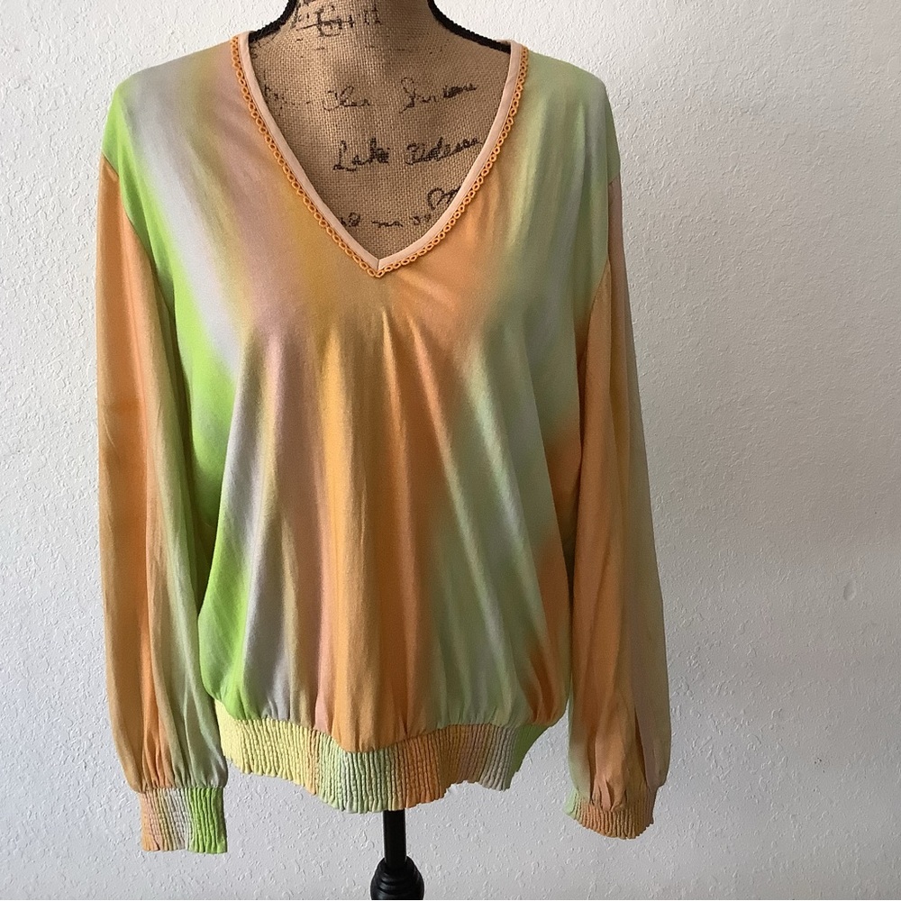 NWOT Anthropologie bl^nk London Watercolor Pullover, size medium